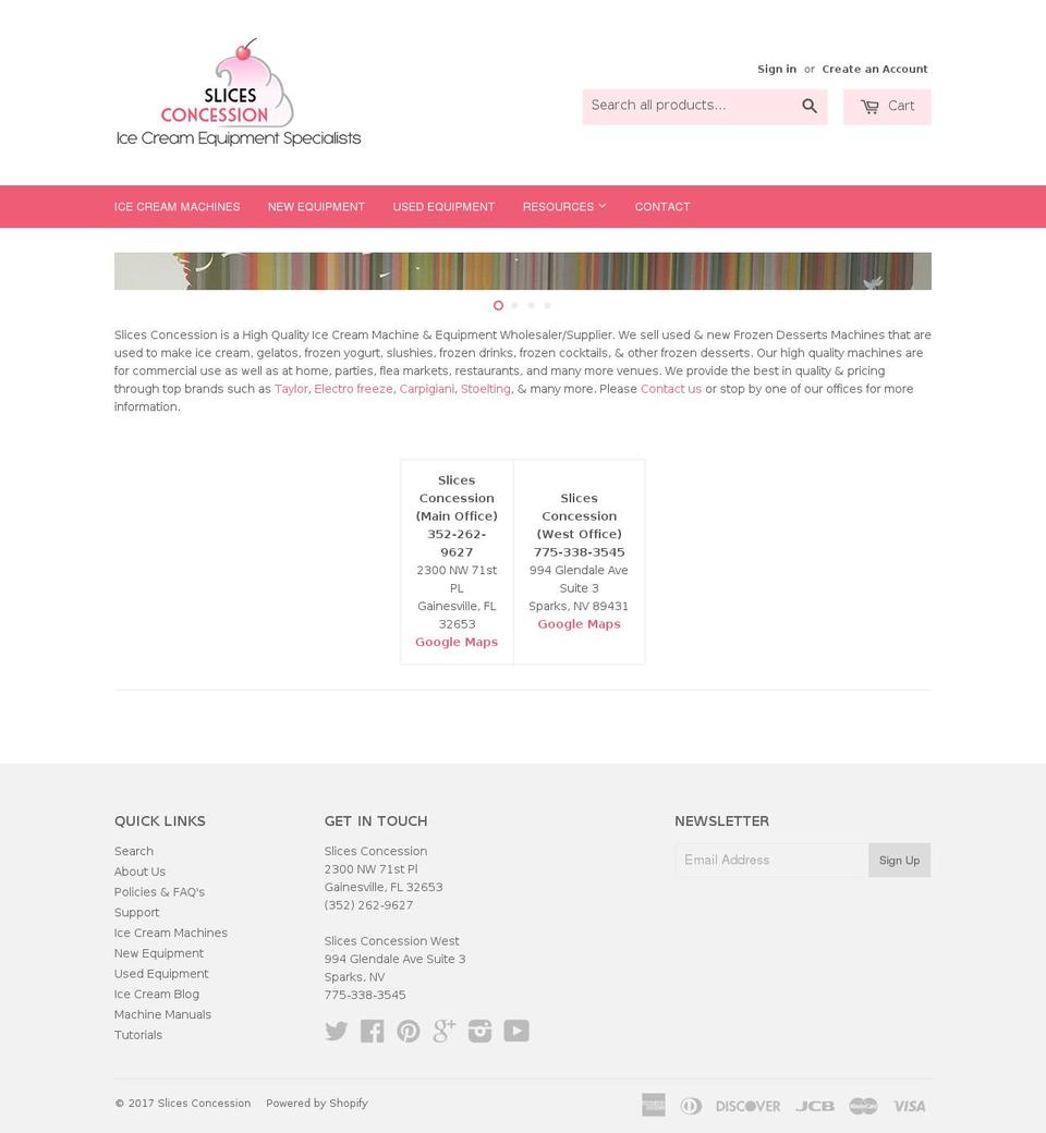 slicesconcession.com shopify website screenshot