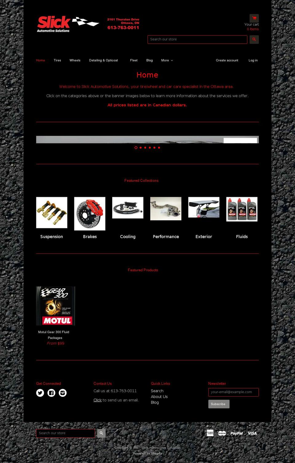 slickautosolutions.com shopify website screenshot