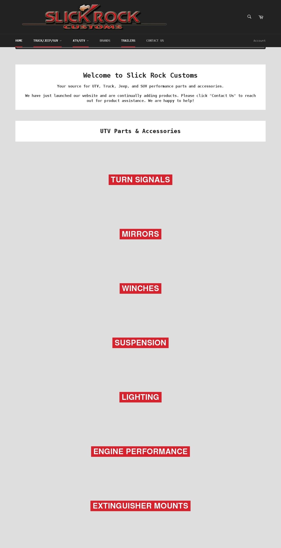 slickrockcustoms.com shopify website screenshot