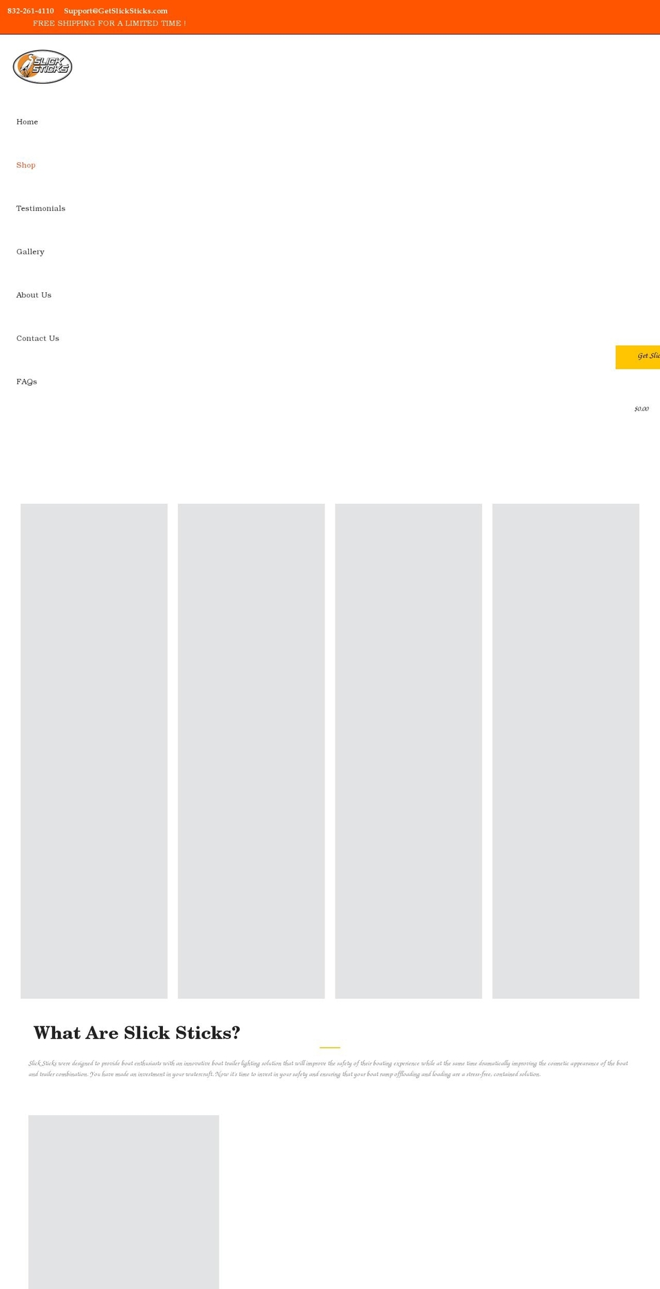 slickstickstrailerlights.com shopify website screenshot