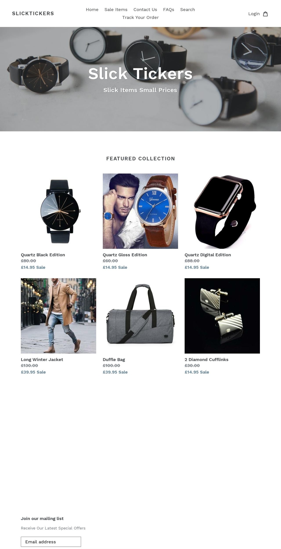 slicktickers.com — Shopify storefront screenshot