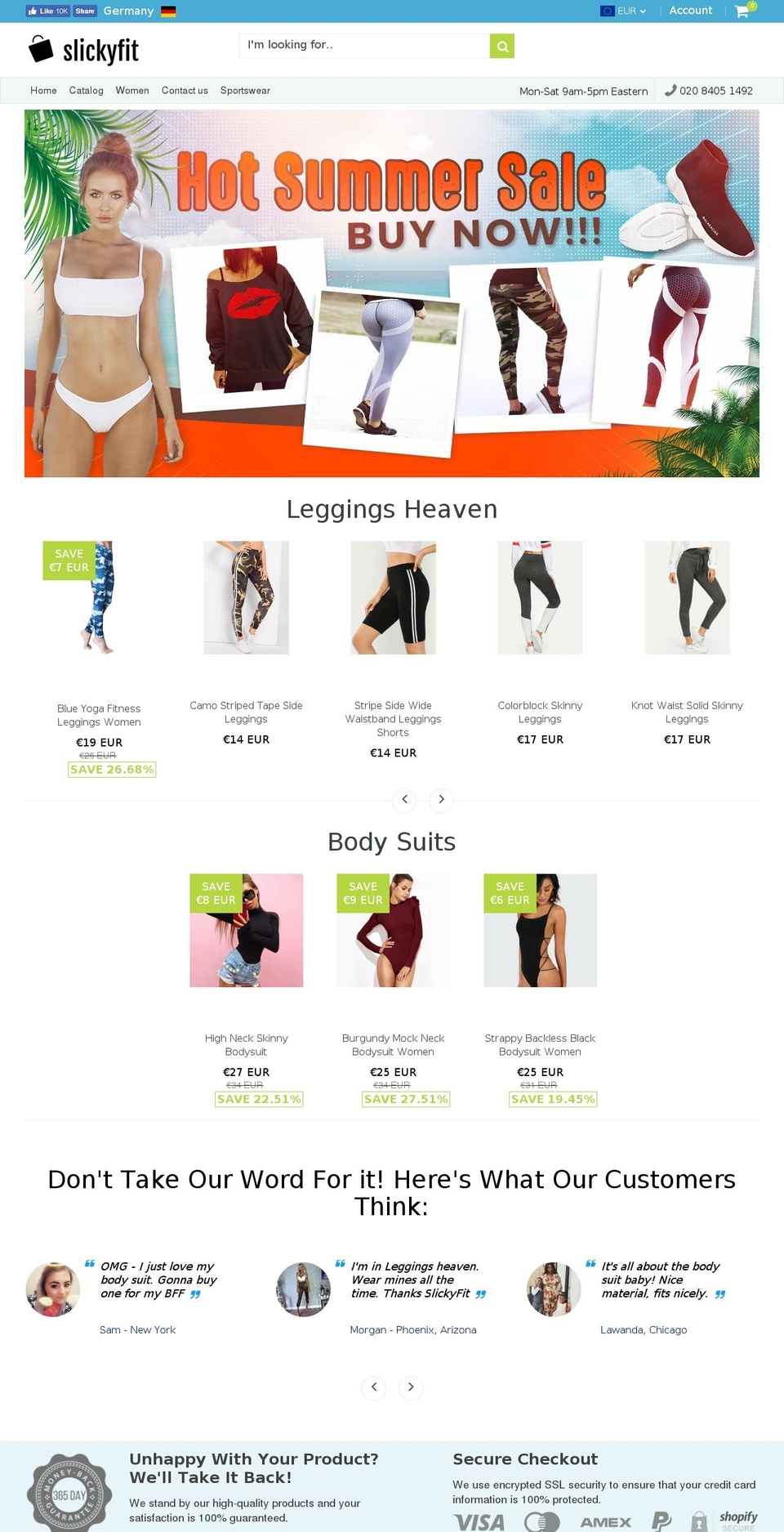 slickyfit.com — Shopify storefront screenshot