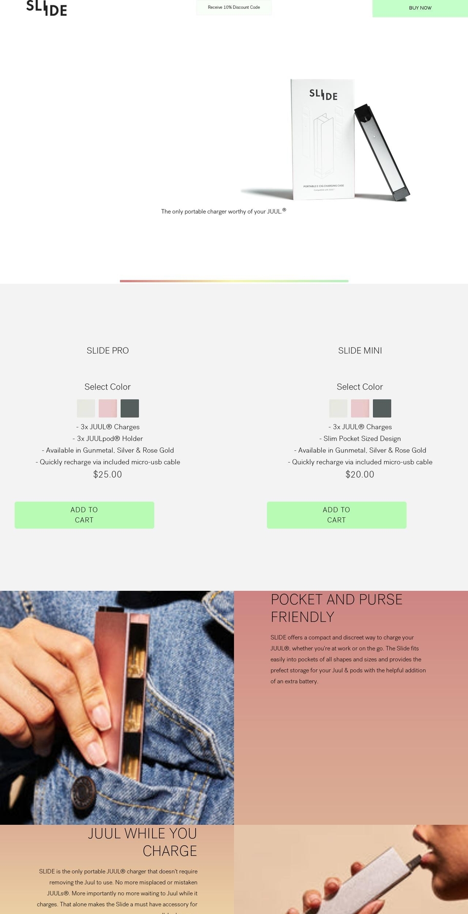 slidecharger.com shopify website screenshot