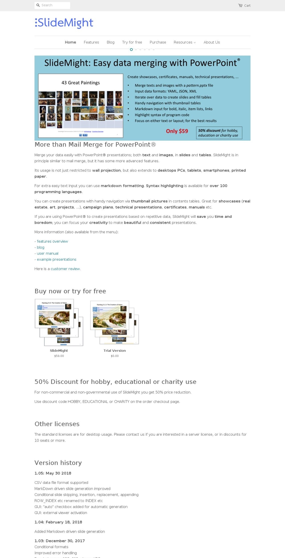 slidemight.com shopify website screenshot