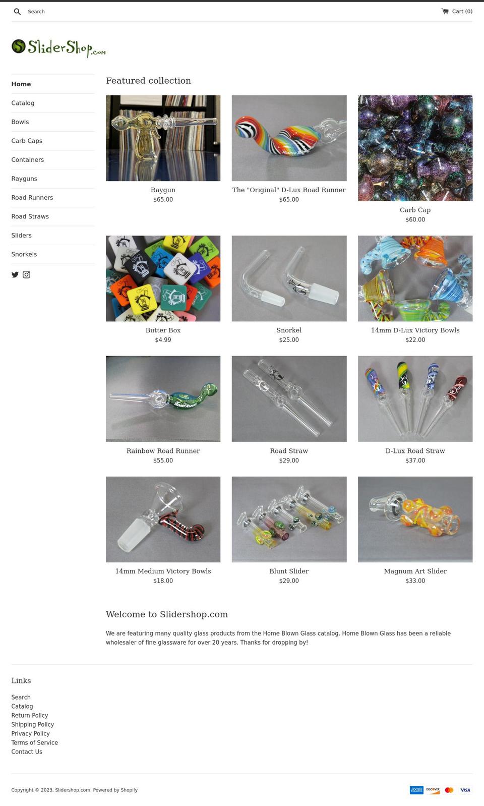 slidershop.com shopify website screenshot