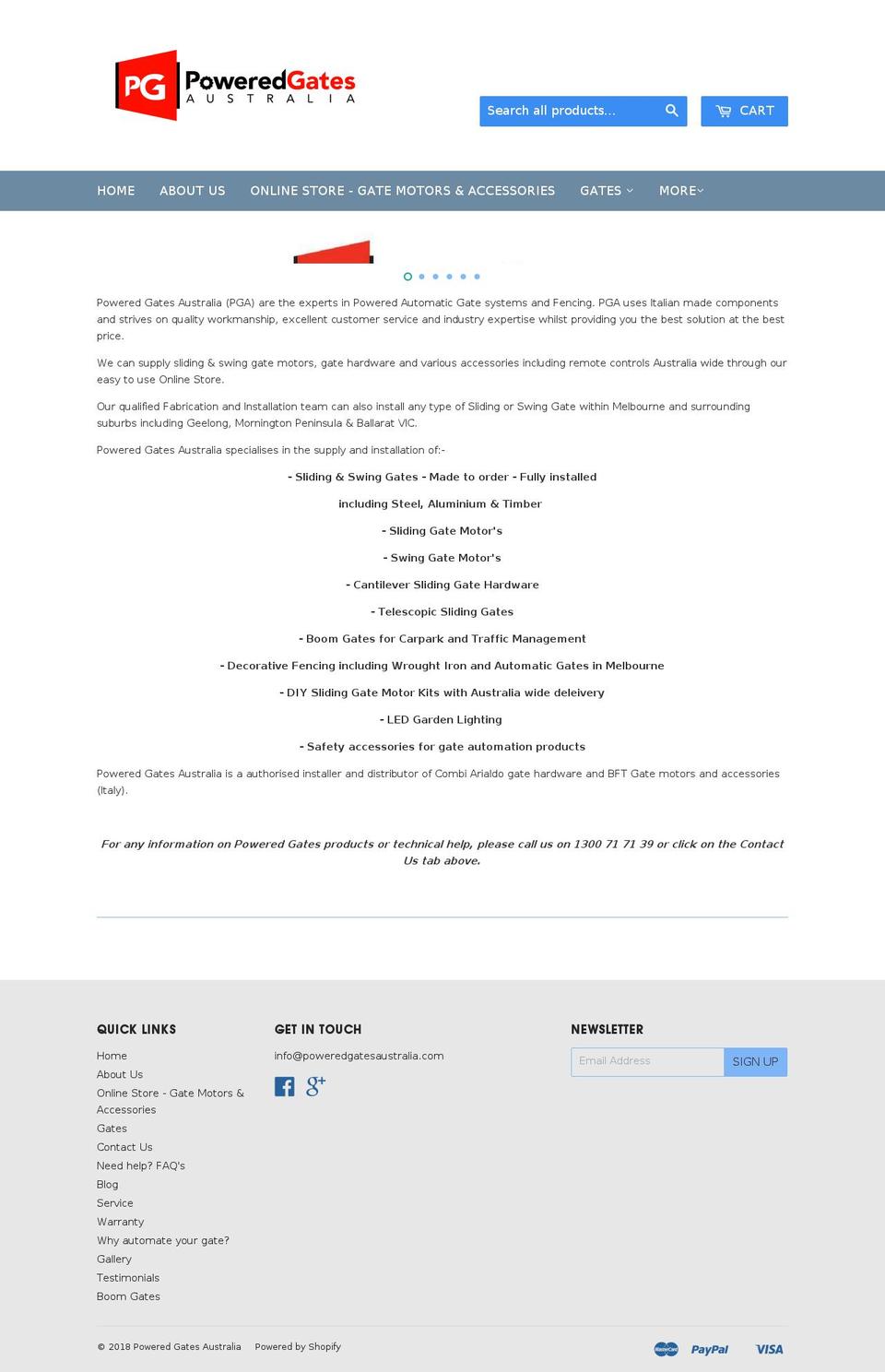 slidinggateaustralia.com — Shopify storefront screenshot
