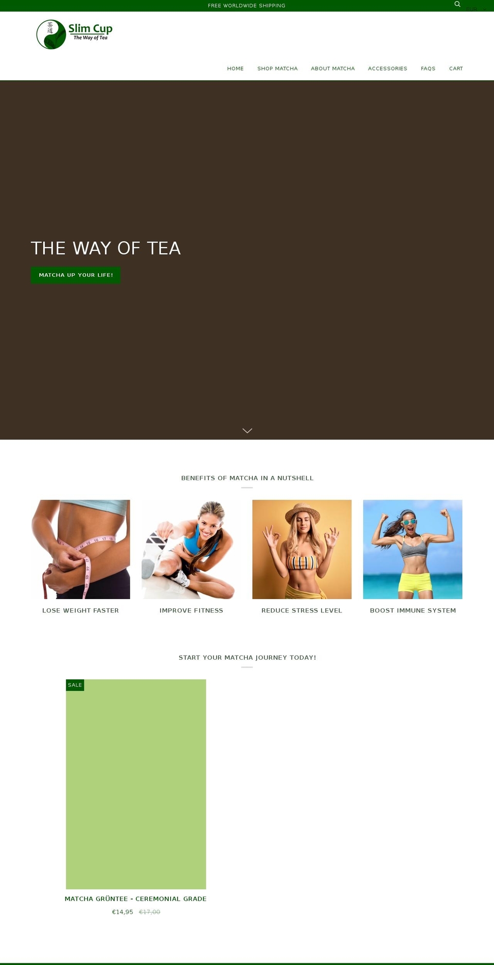 slim-cup-matcha.com shopify website screenshot