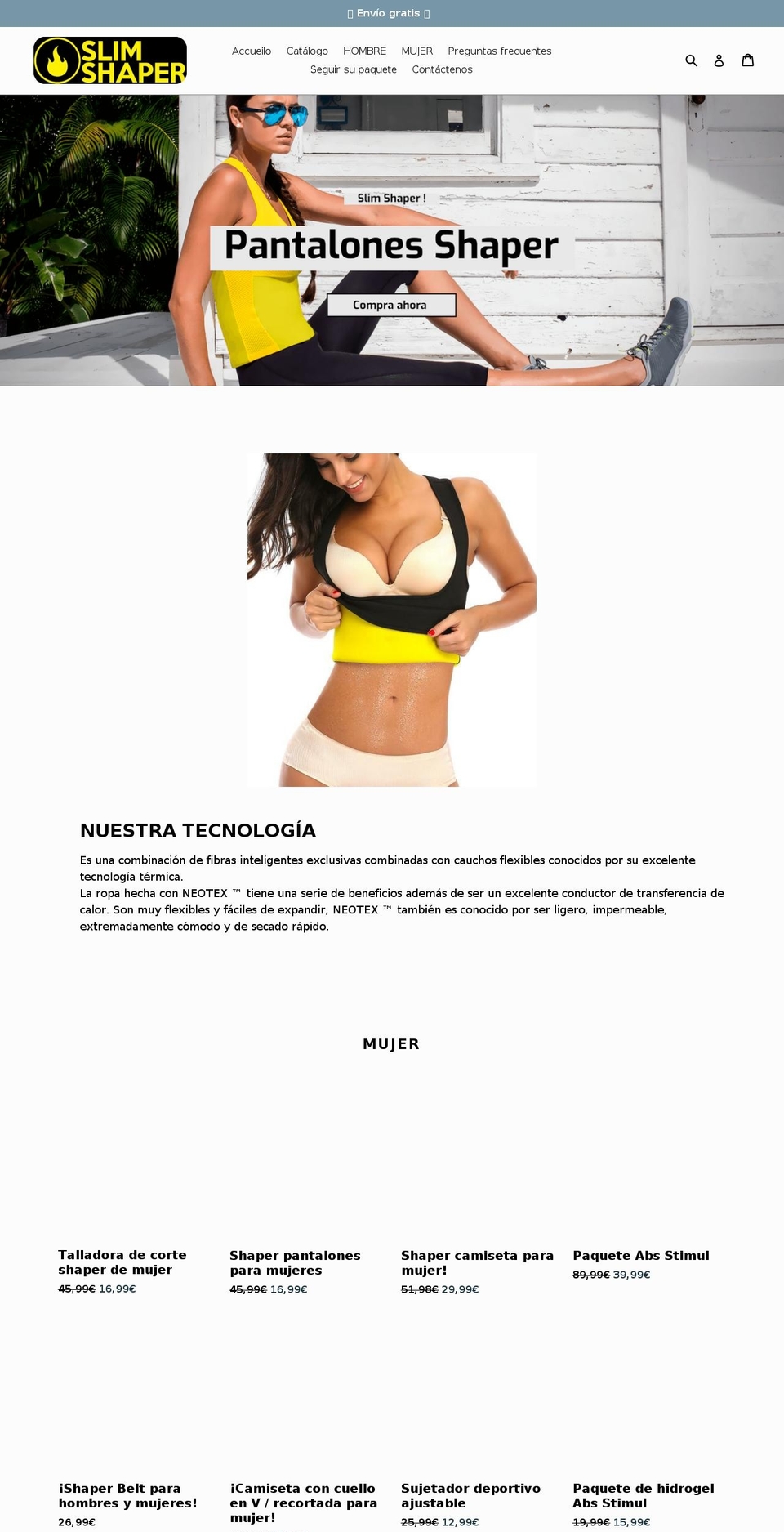 slim-shaper.com — Shopify storefront screenshot