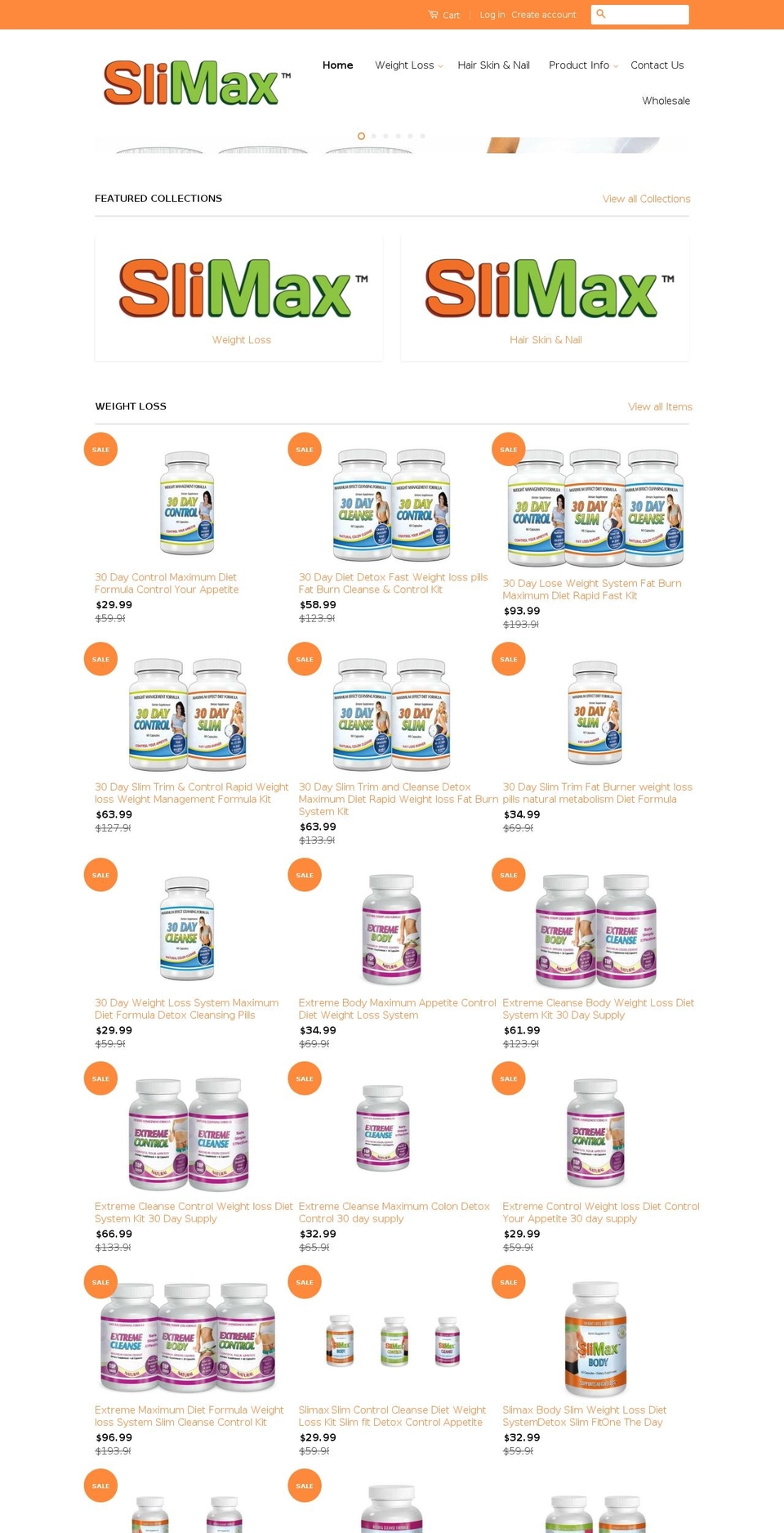 slimaxusa.com shopify website screenshot