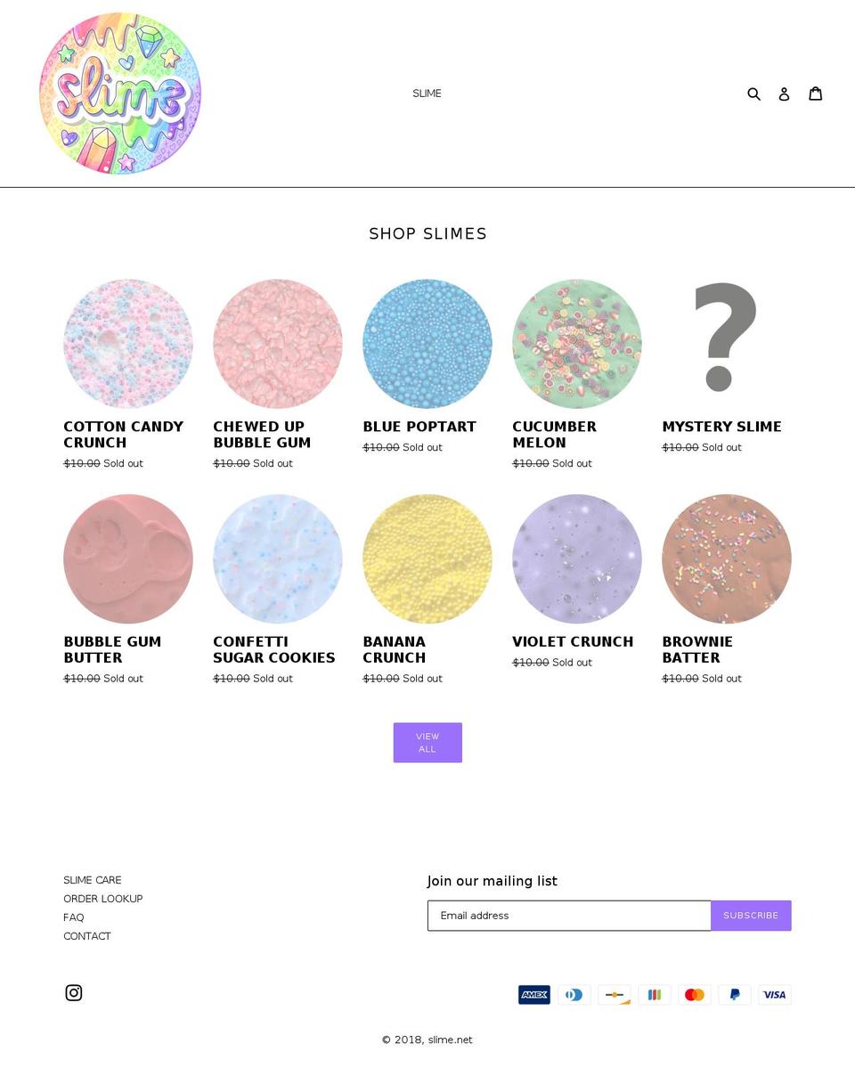 slime.net shopify website screenshot