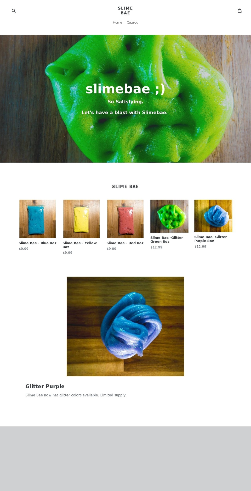 slimebae.com — Shopify storefront screenshot