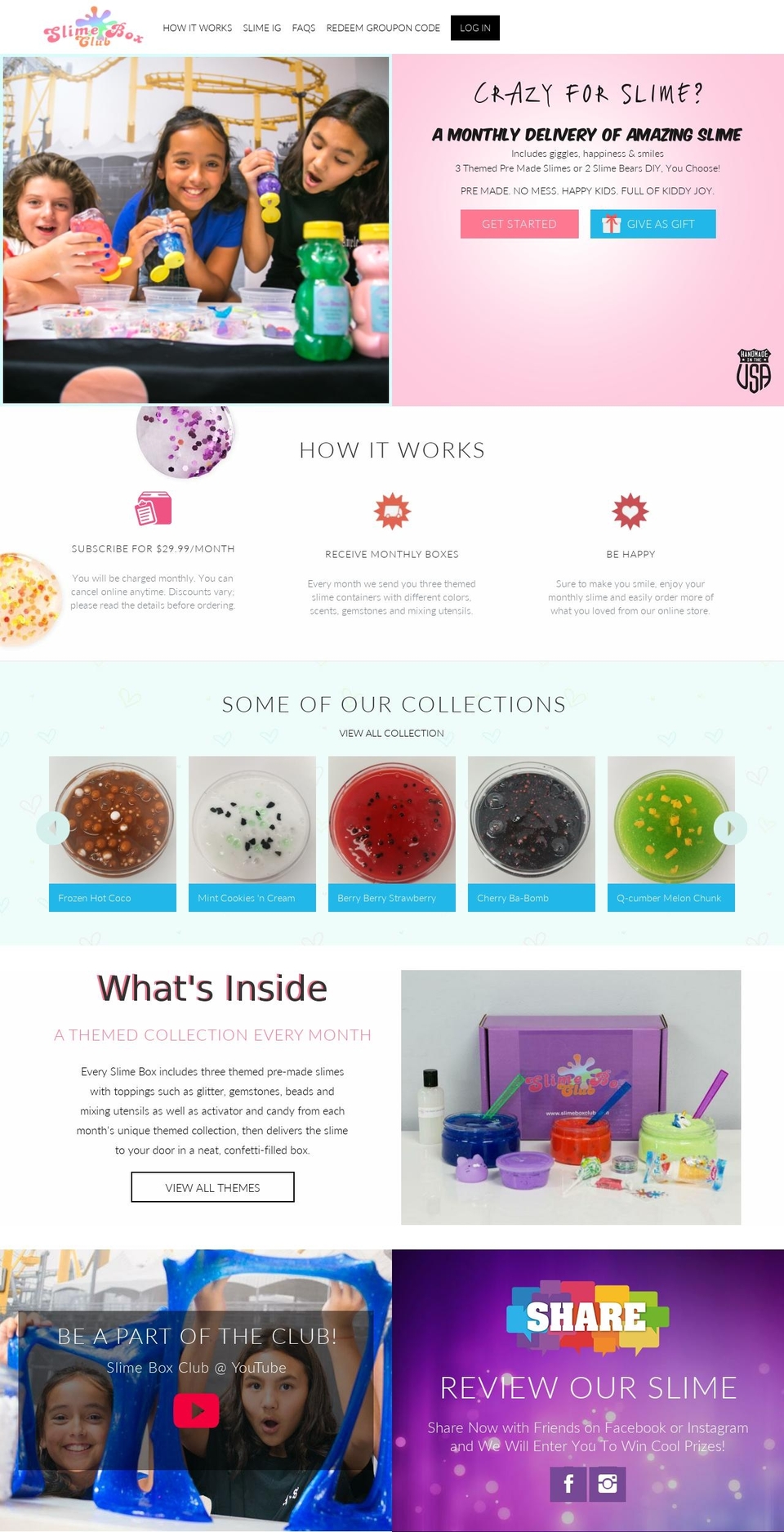 slimeboxclub.com shopify website screenshot