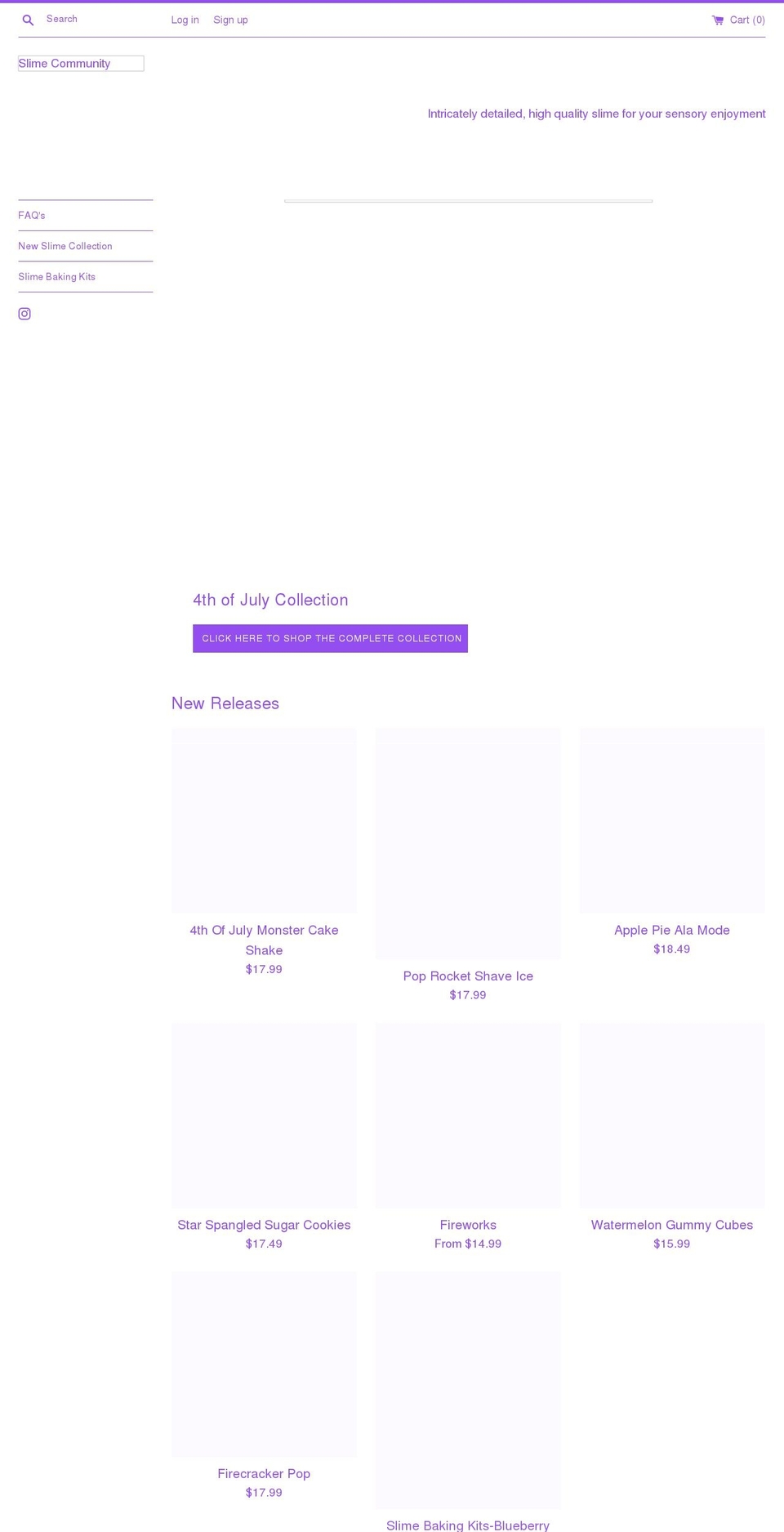 slimecommunity.com shopify website screenshot