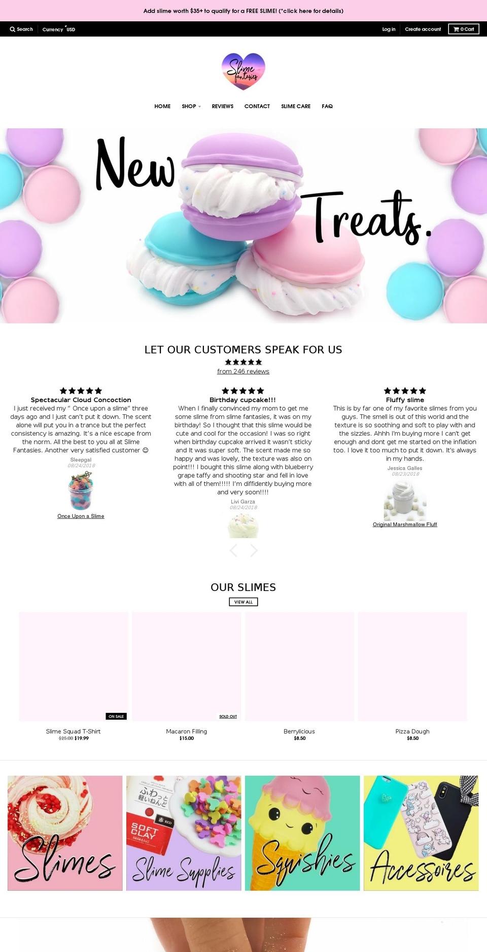 slimefantasies.com shopify website screenshot