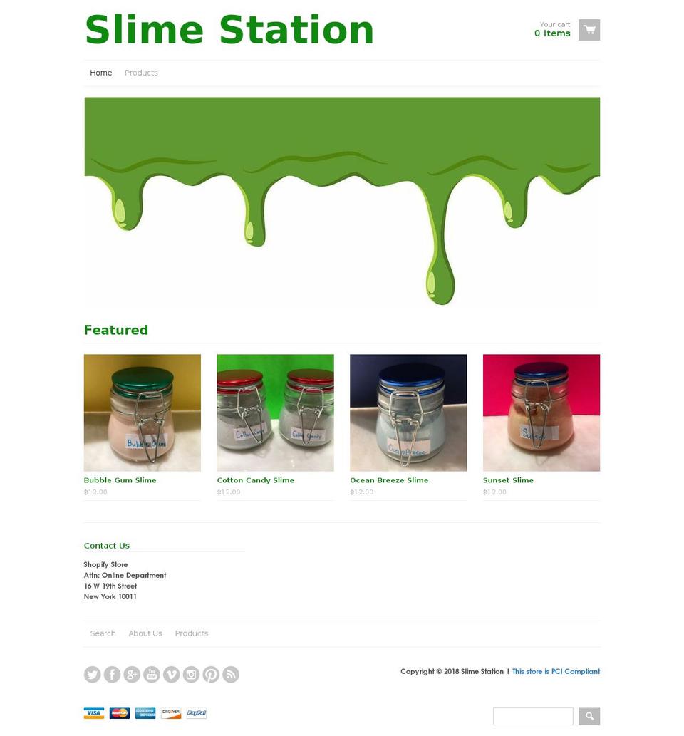 slimestation.com — Shopify storefront screenshot