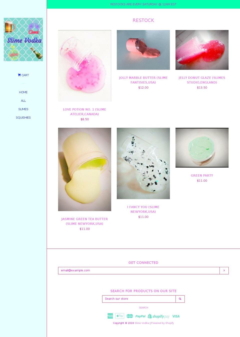 slimevodka.com — Shopify storefront screenshot