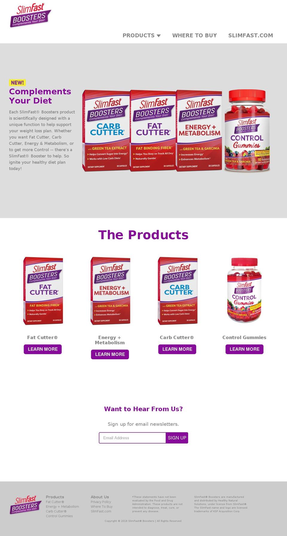 slimfastboosters.com — Shopify storefront screenshot