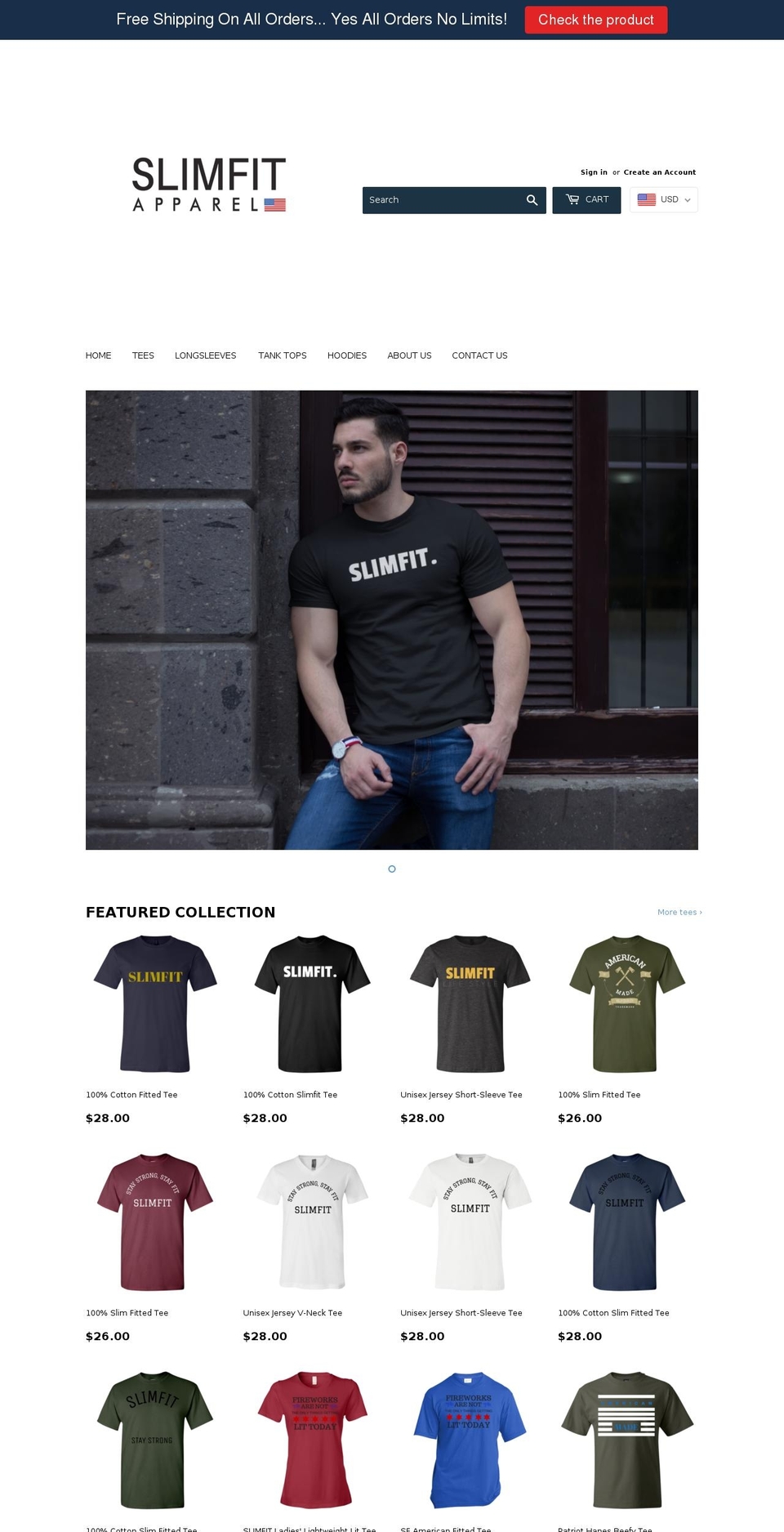 slimfitapparel.com shopify website screenshot