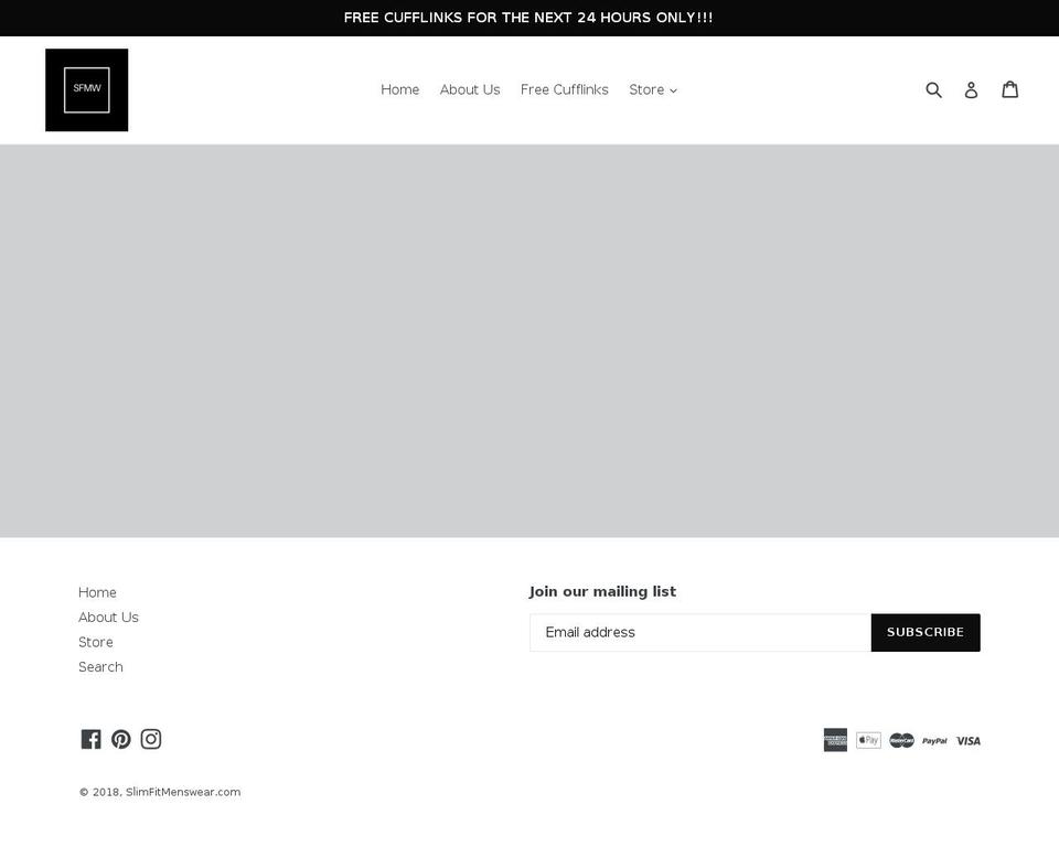 slimfitmenswear.com shopify website screenshot