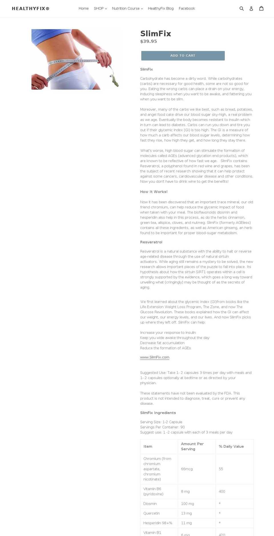 slimfix.com — Shopify storefront screenshot