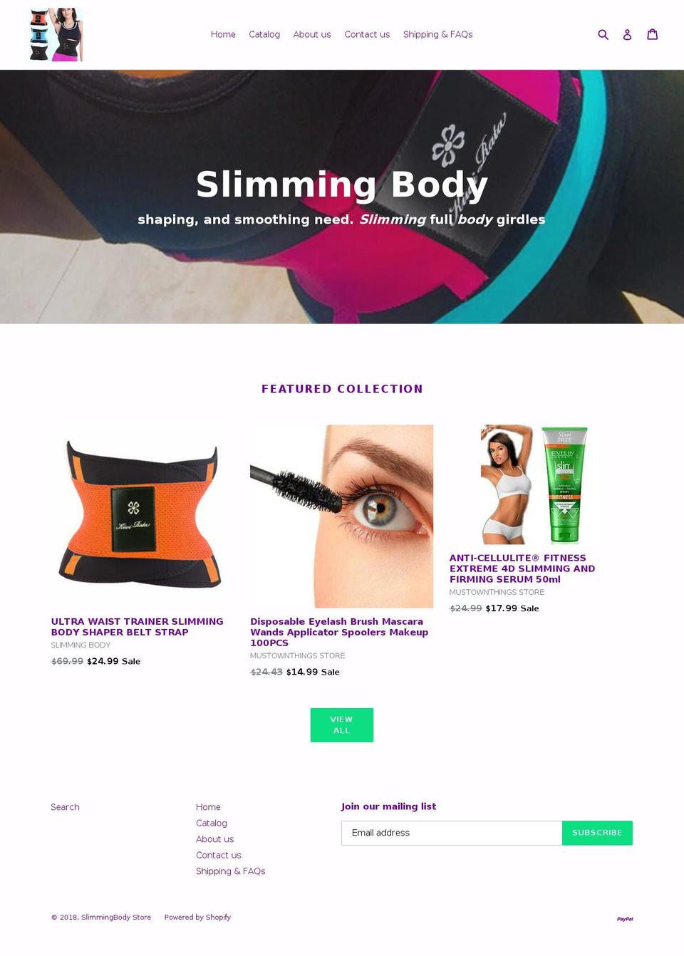slimmingbodystore.com — Shopify storefront screenshot