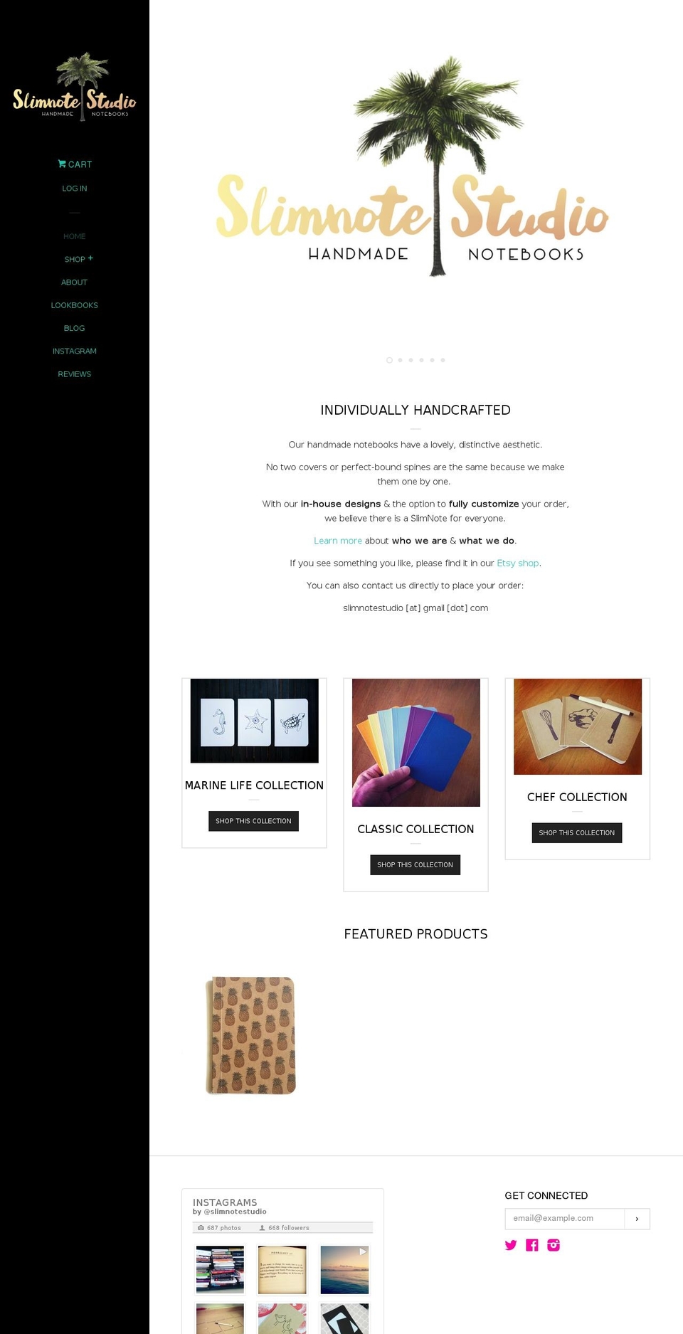 slimnotestudio.com shopify website screenshot