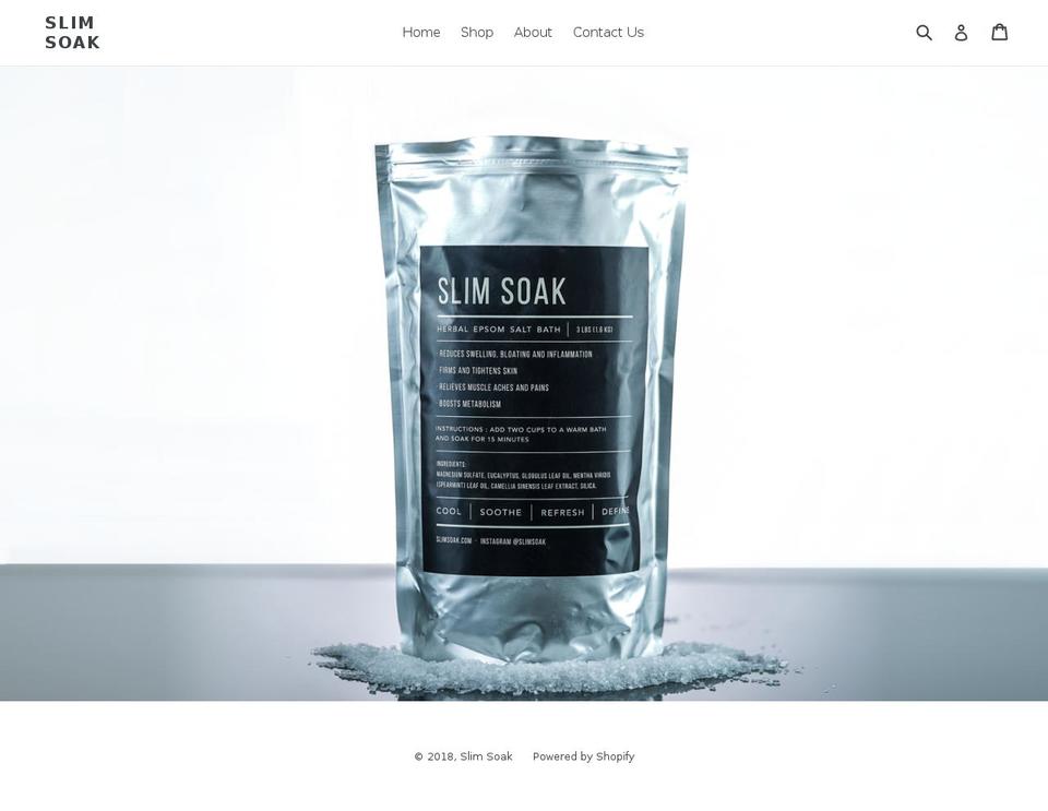 slimsoak.com — Shopify storefront screenshot