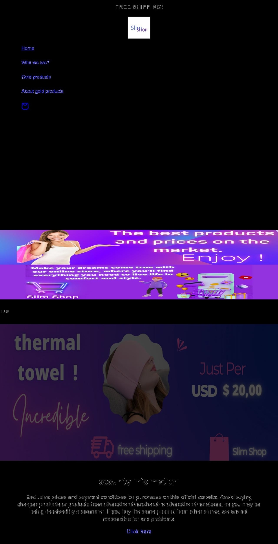 slimsshop.com shopify website screenshot