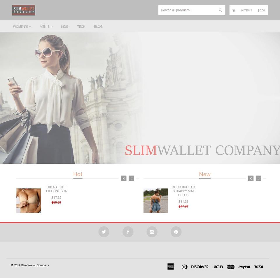 qrack Shopify theme site example slimwallet.co