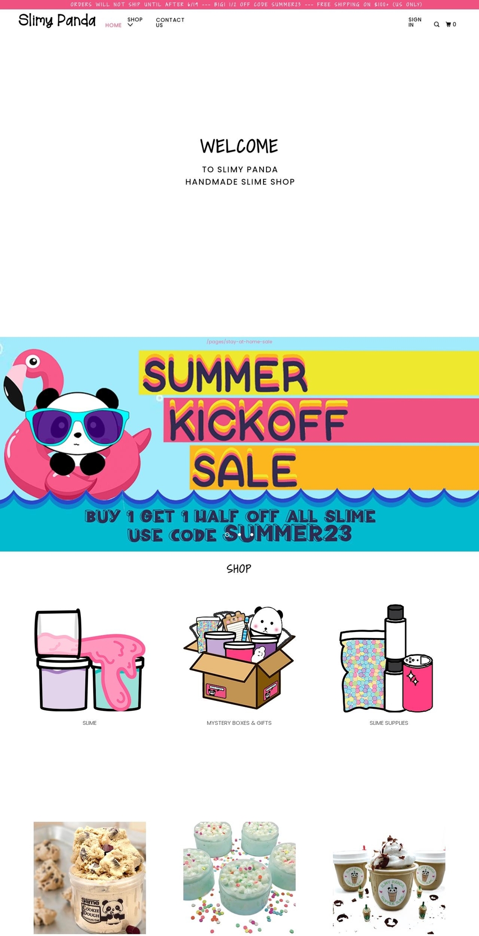 slimypanda.com — Shopify storefront screenshot