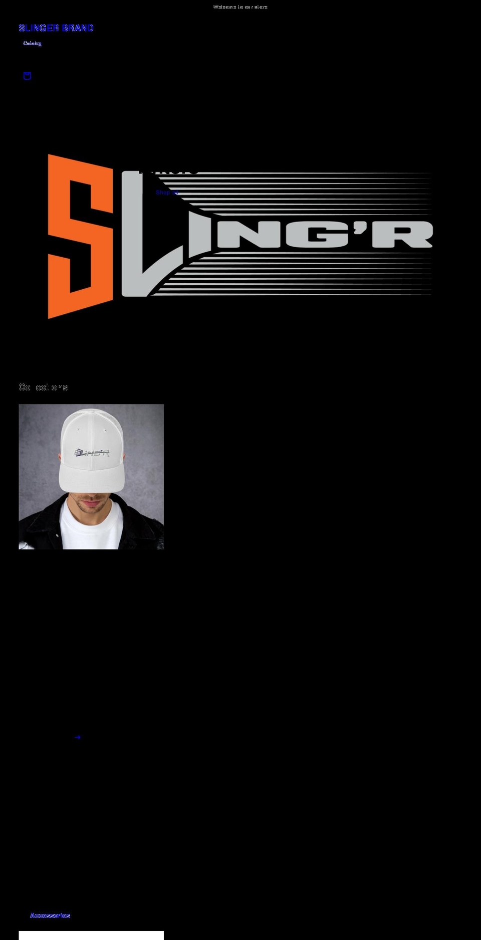 slingerbrand.com shopify website screenshot