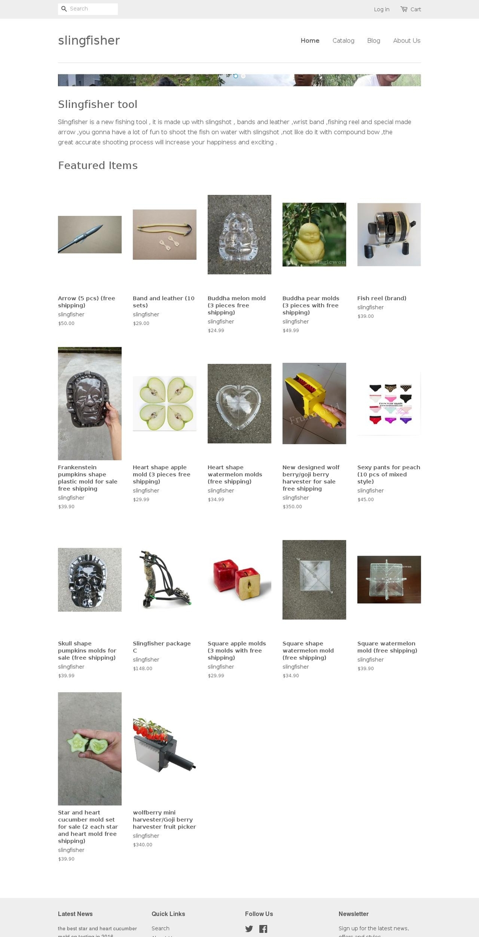 slingfisher.com shopify website screenshot