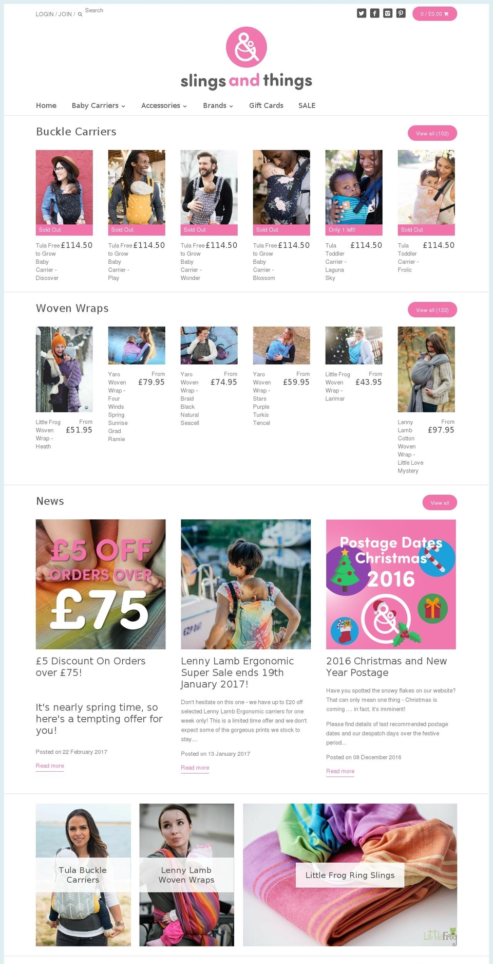 slingsandthings.co.uk shopify website screenshot