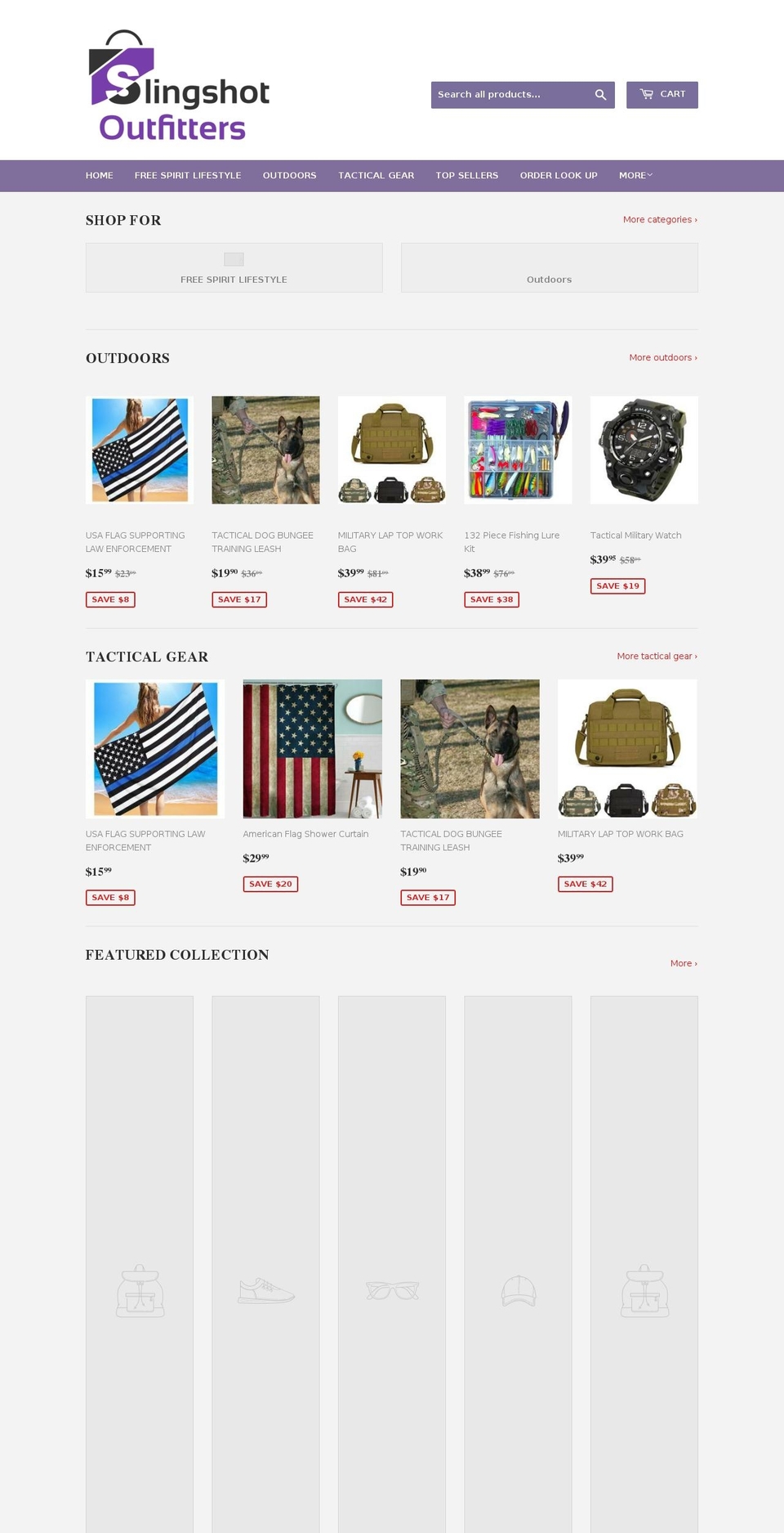 slingshotoutfitters.com — Shopify storefront screenshot