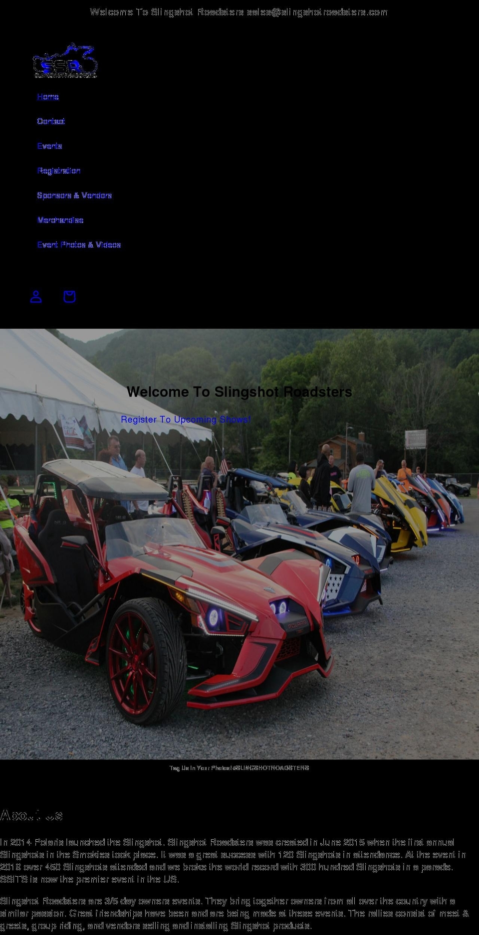 slingshotroadsters.com shopify website screenshot