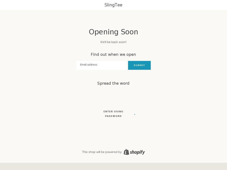 slingteestore.com — Shopify storefront screenshot