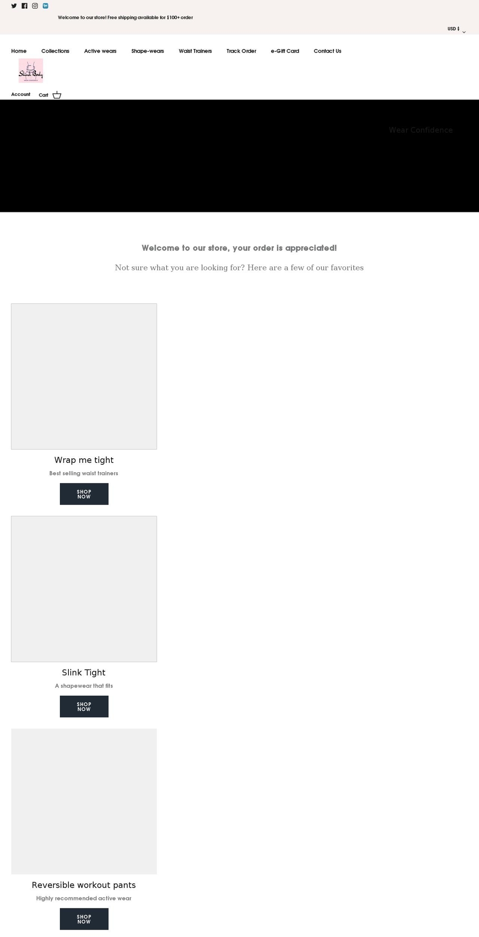 slinkbody.com shopify website screenshot