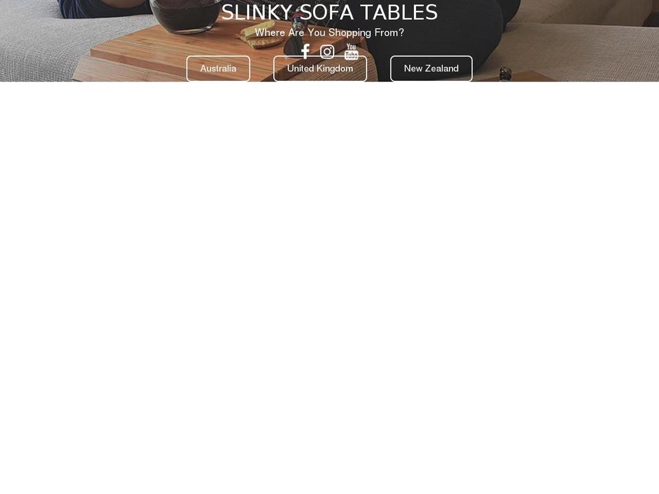 slinkysofatables.com — Shopify storefront screenshot