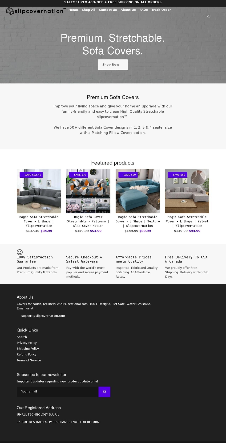 slipcovernation.com shopify website screenshot