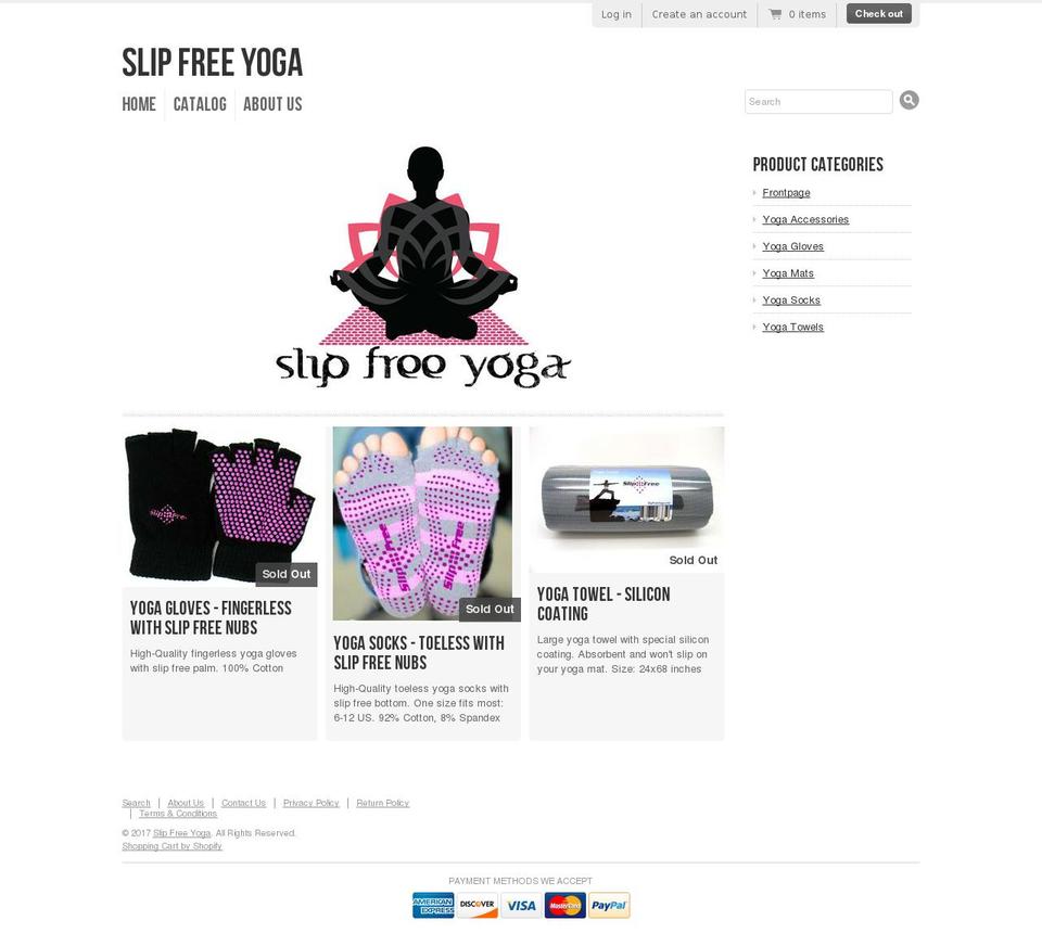 slipfreeyoga.com shopify website screenshot