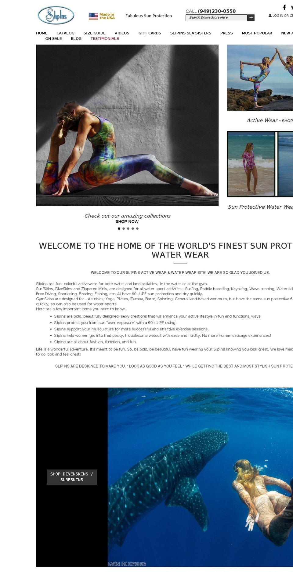 slipins.com shopify website screenshot