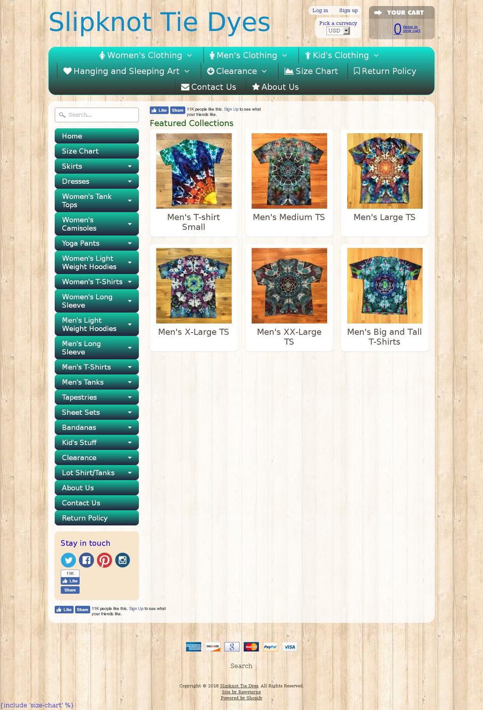 slipknottiedye.com shopify website screenshot