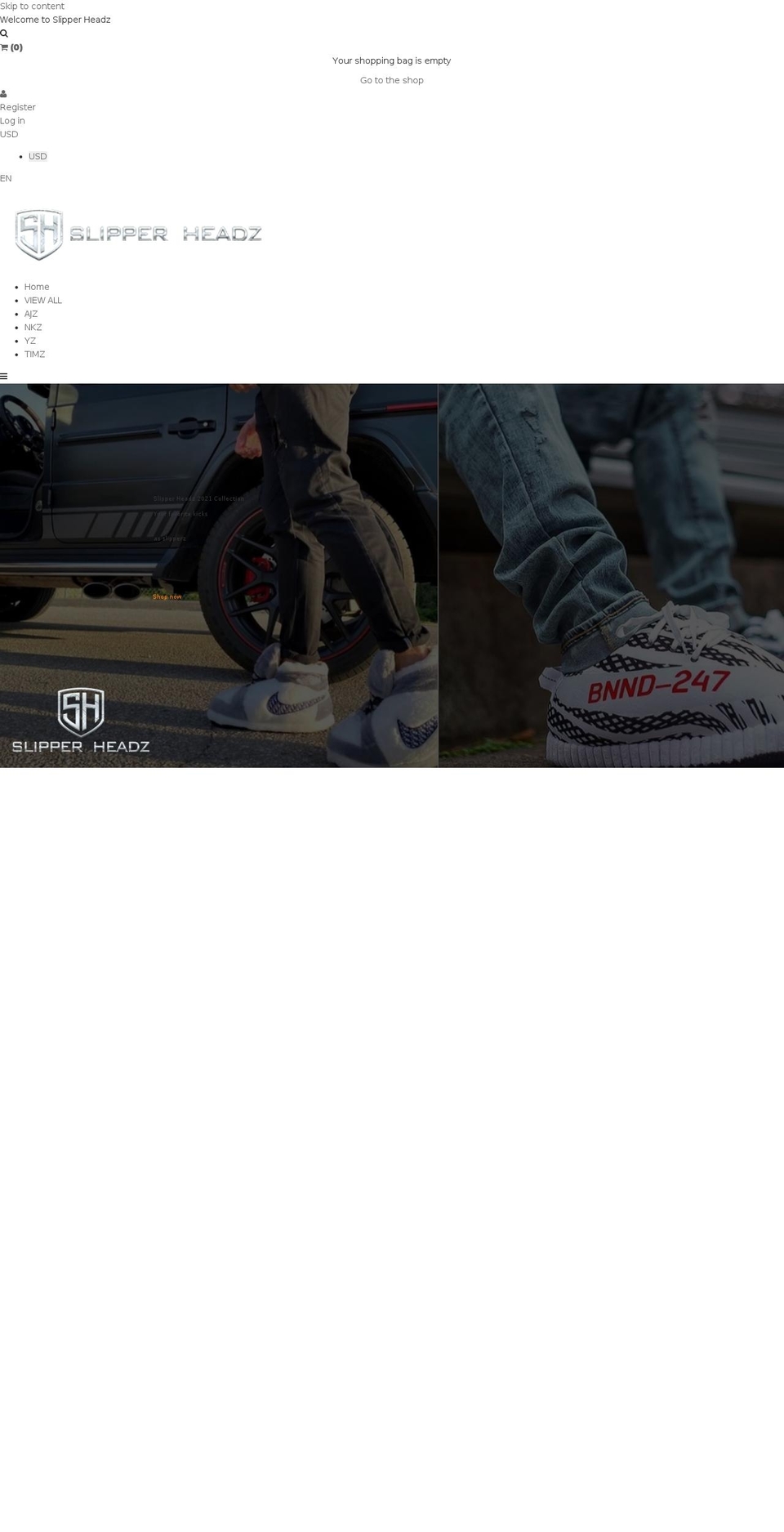 Slipper Headz Shopify theme site example slipperheadz.com