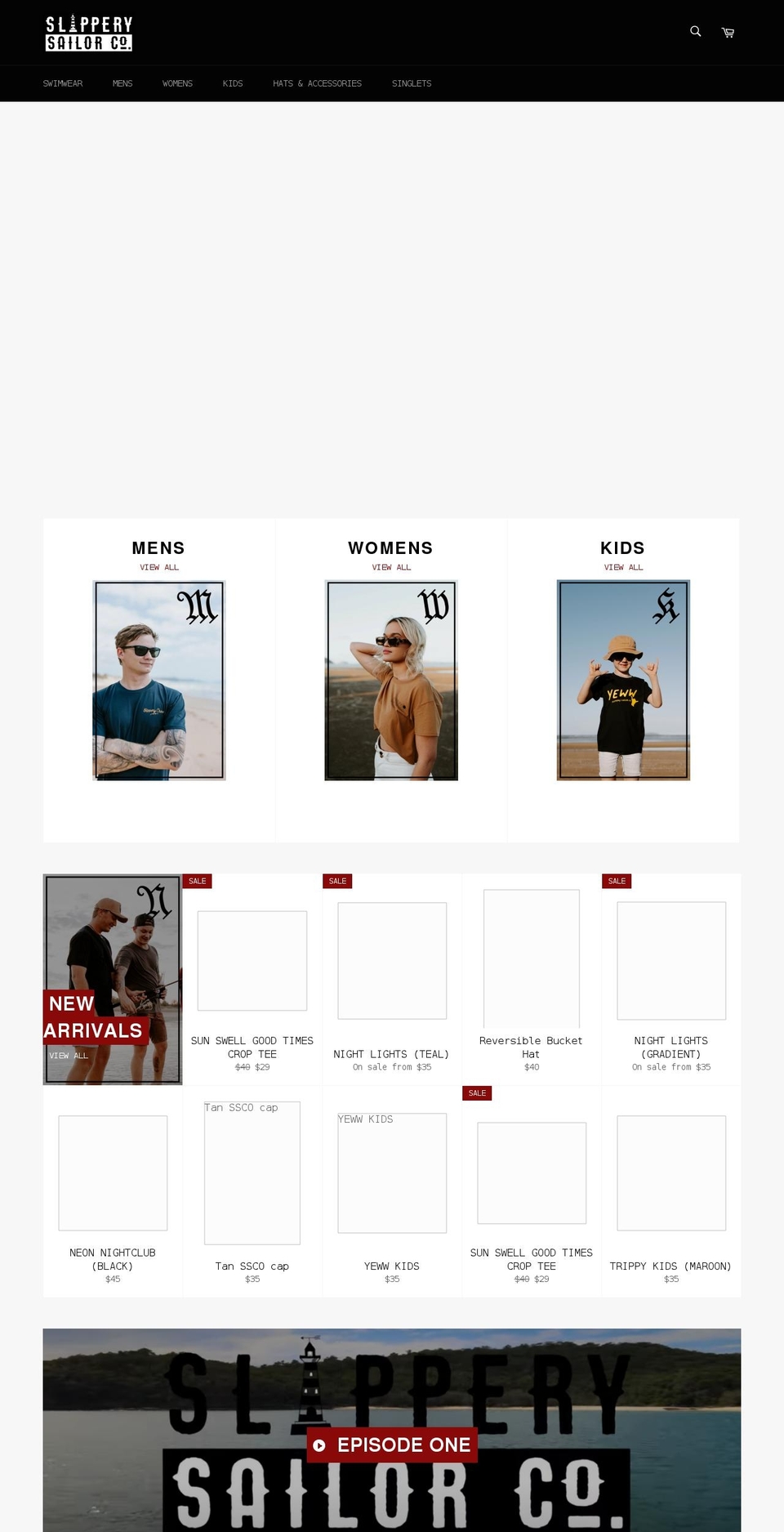 slipperysailorco.com.au shopify website screenshot