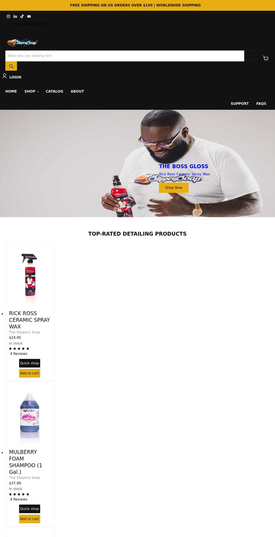 slipperysoap.com shopify website screenshot