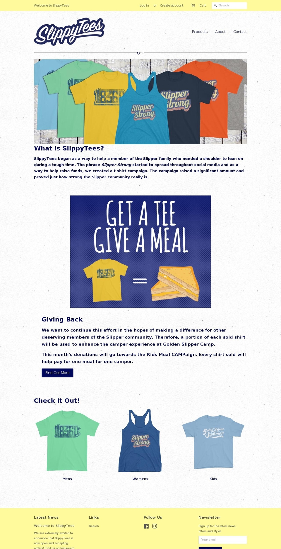 slippytees.com — Shopify storefront screenshot