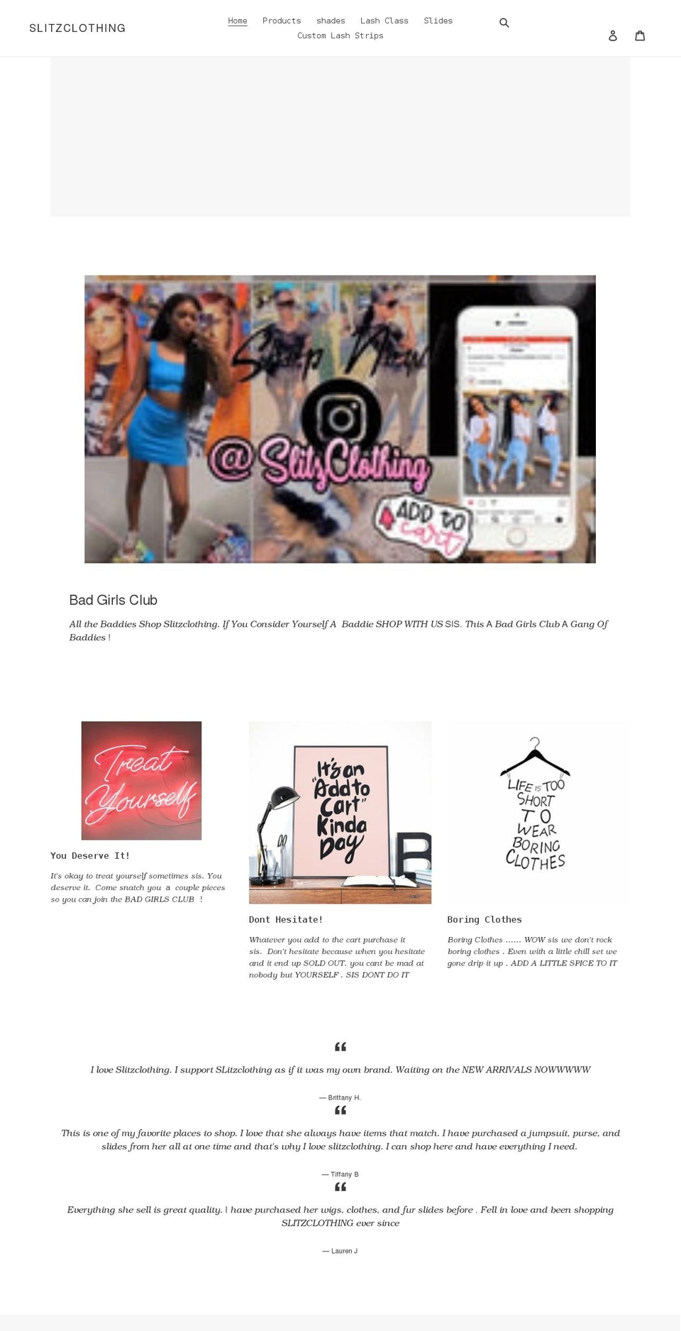 slitzclothing.net shopify website screenshot