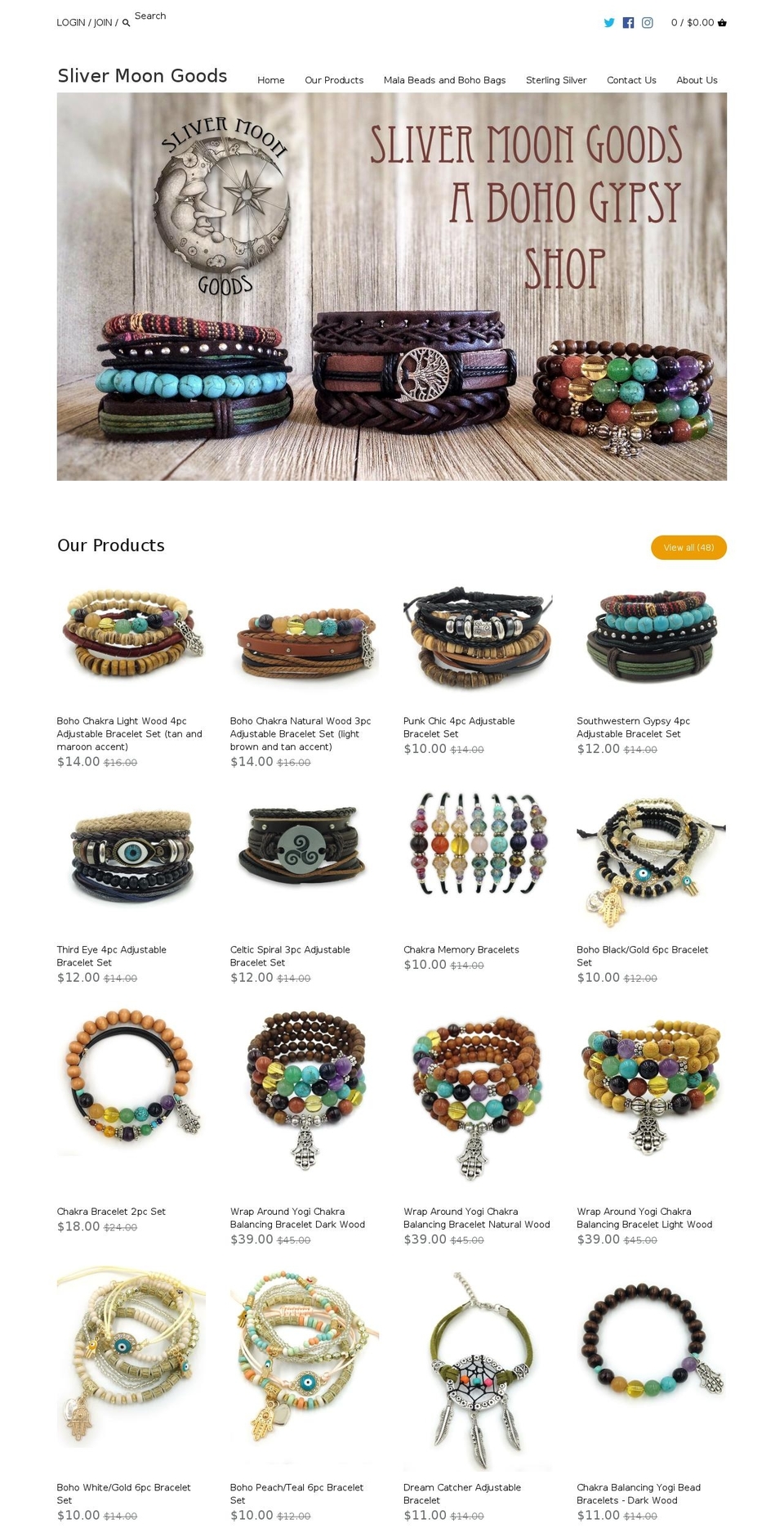slivermoongoods.com — Shopify storefront screenshot