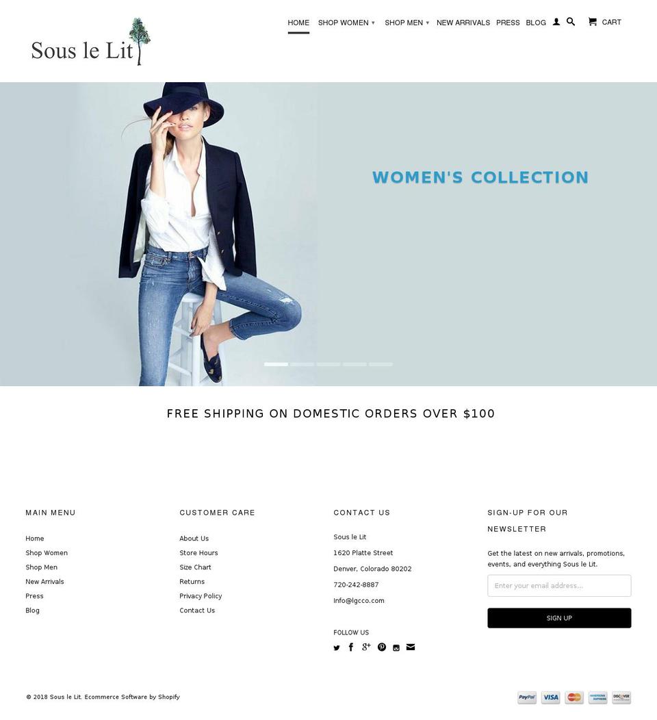 sllboulder.com shopify website screenshot