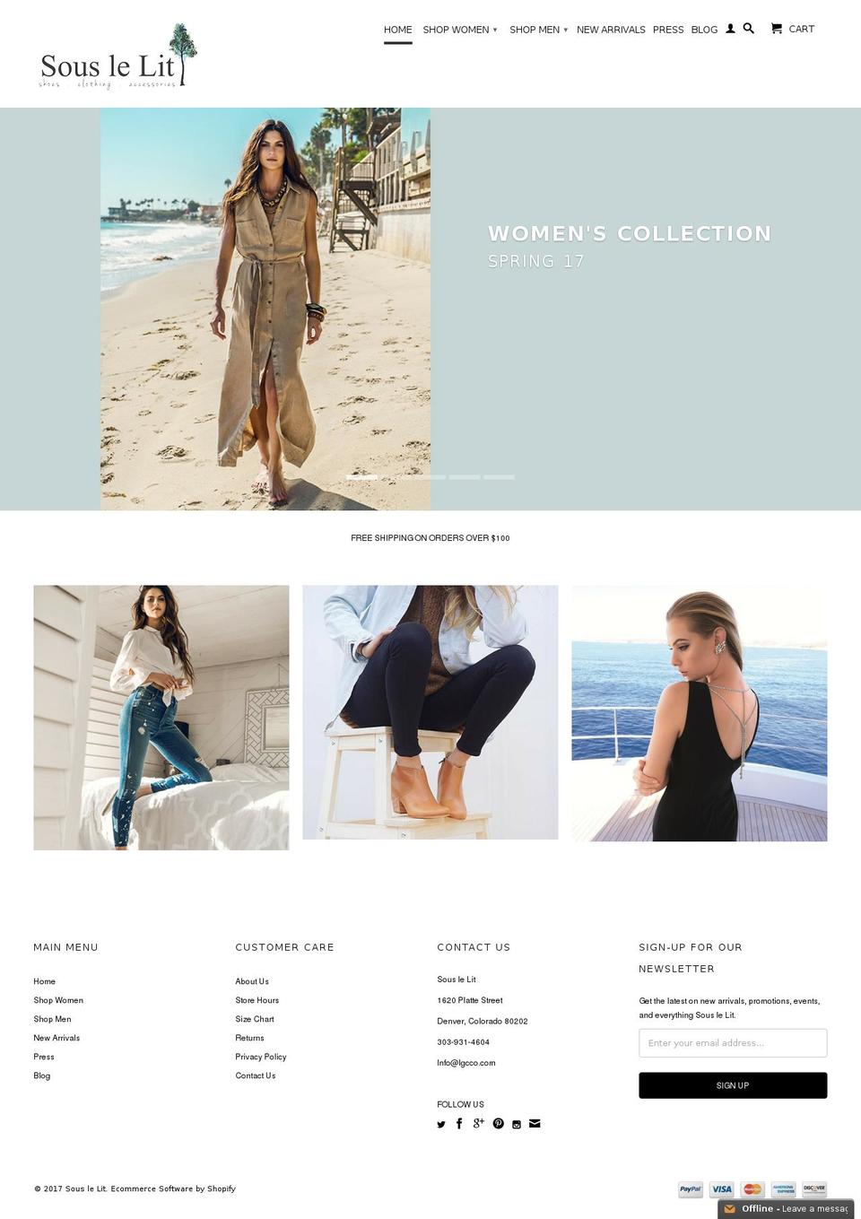 slldenver.com shopify website screenshot